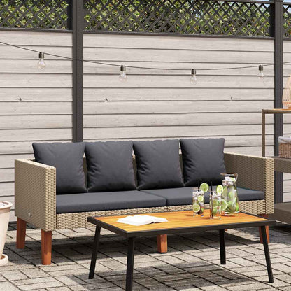 Tuinbank 2-Zits Met Kussens Poly Rattan 1