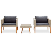 -Delige Loungeset Met Kussens Poly Rattan Beige