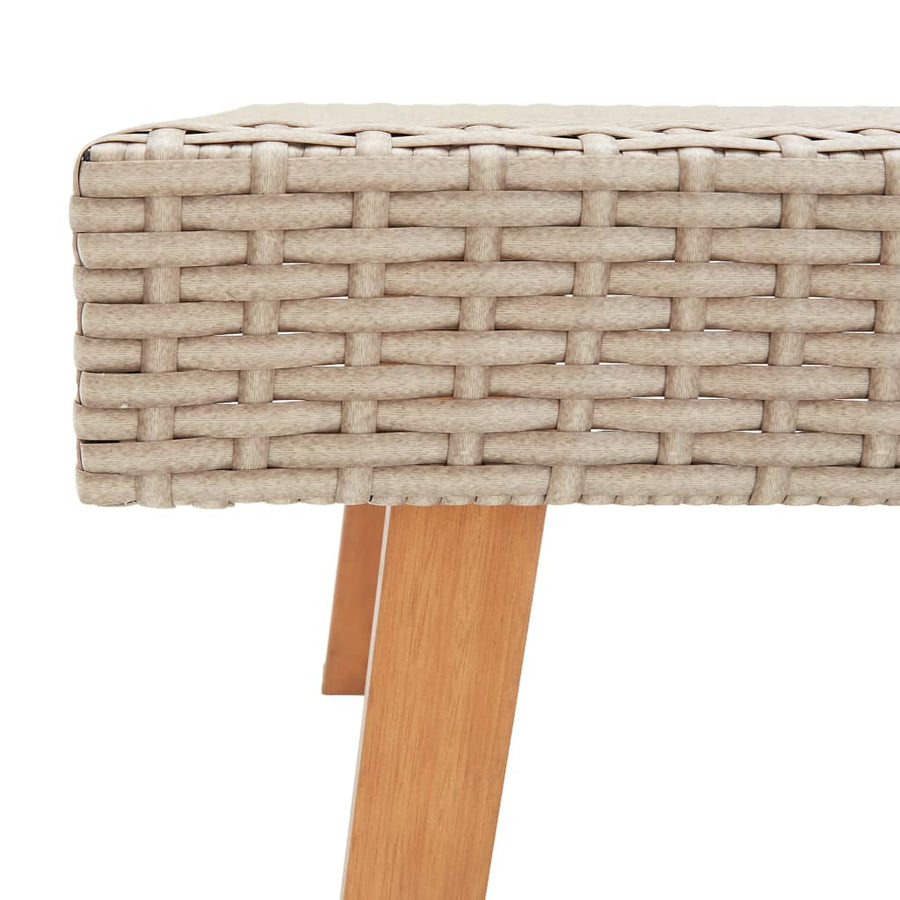 -Delige Loungeset Met Kussens Poly Rattan Beige