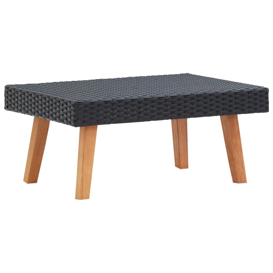 -Delige Loungeset Met Kussens Poly Rattan Zwart