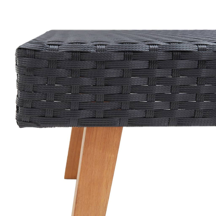 -Delige Loungeset Met Kussens Poly Rattan Zwart