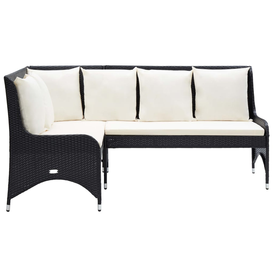 Tuinhoekbanken Poly Rattan Zwart