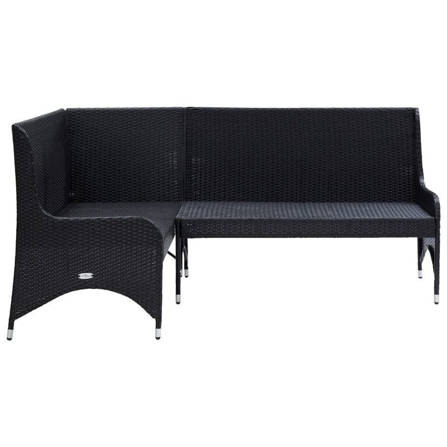 Tuinhoekbanken Poly Rattan Zwart
