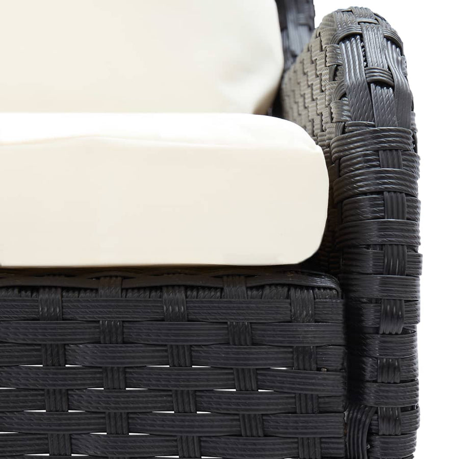 Tuinhoekbanken Poly Rattan Zwart