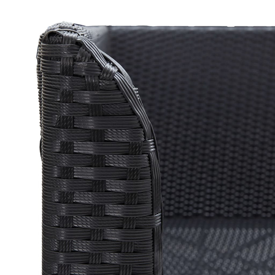 Tuinhoekbanken Poly Rattan Zwart