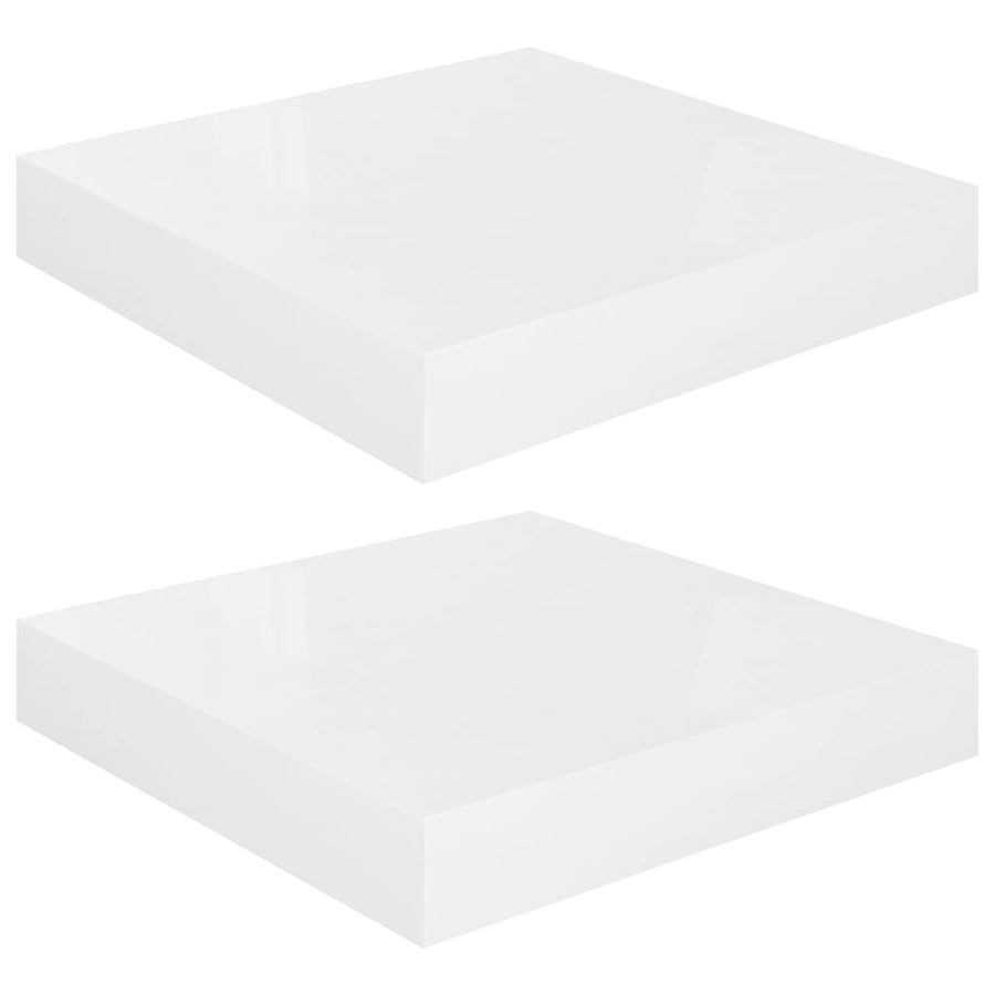 Wandschappen Zwevend 3X3,5X3,8 Cm Mdf Hoogglans Wit 2 23 x 23.5 x 3.8 cm