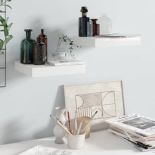 Wandschappen Zwevend 3X3,5X3,8 Cm Mdf Hoogglans Wit 2 23 x 23.5 x 3.8 cm