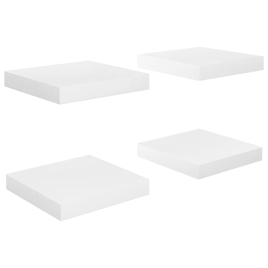 Wandschappen Zwevend 23X23,5X3,8 Cm Mdf Hoogglans Wit 4 23 x 23.5 x 3.8 cm