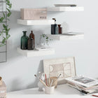 Floating wall shelves 4 pcs 23x23.5x3.8 cm MDF high gloss white