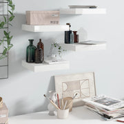 Floating wall shelves 4 pcs 23x23.5x3.8 cm MDF high gloss white