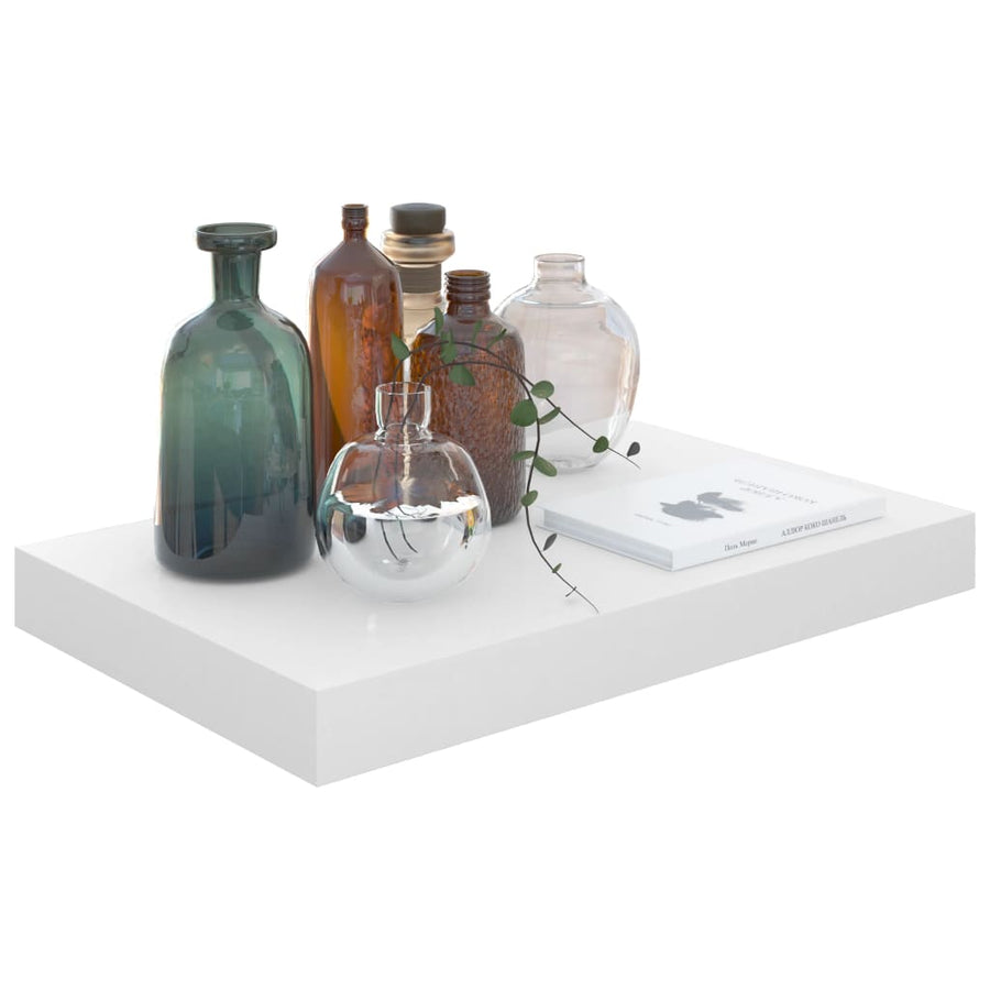 Wandschappen Zwevend 40X3X3,8 Cm Mdf Hoogglans Wit 2 40 x 23 x 3.8 cm