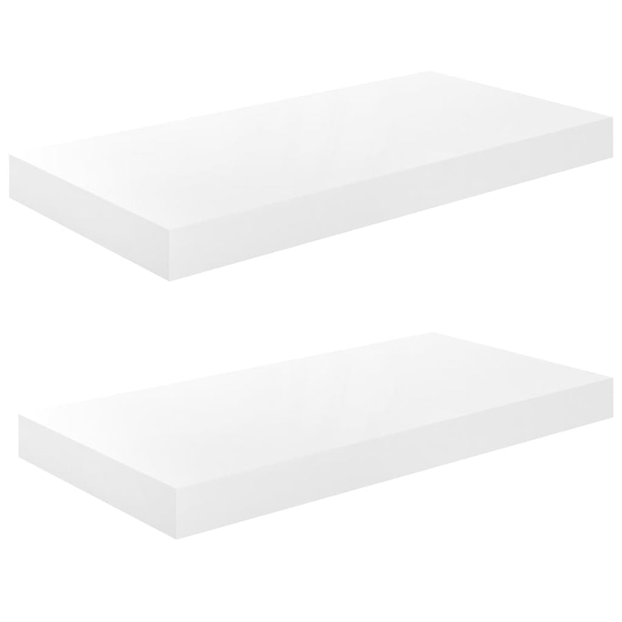 Wandschappen Zwevend 50X3X3,8 Cm Mdf Hoogglans Wit 2 50 x 23 x 3.8 cm
