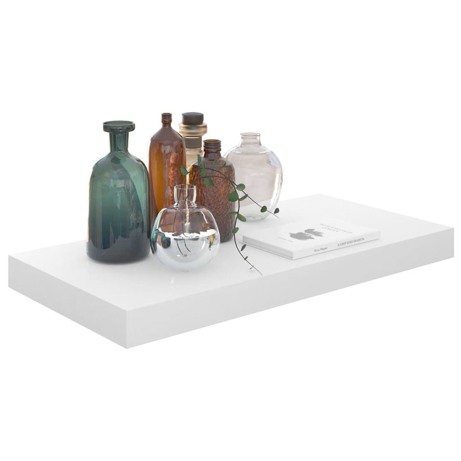 Wandschappen Zwevend 50X3X3,8 Cm Mdf Hoogglans Wit 2 50 x 23 x 3.8 cm