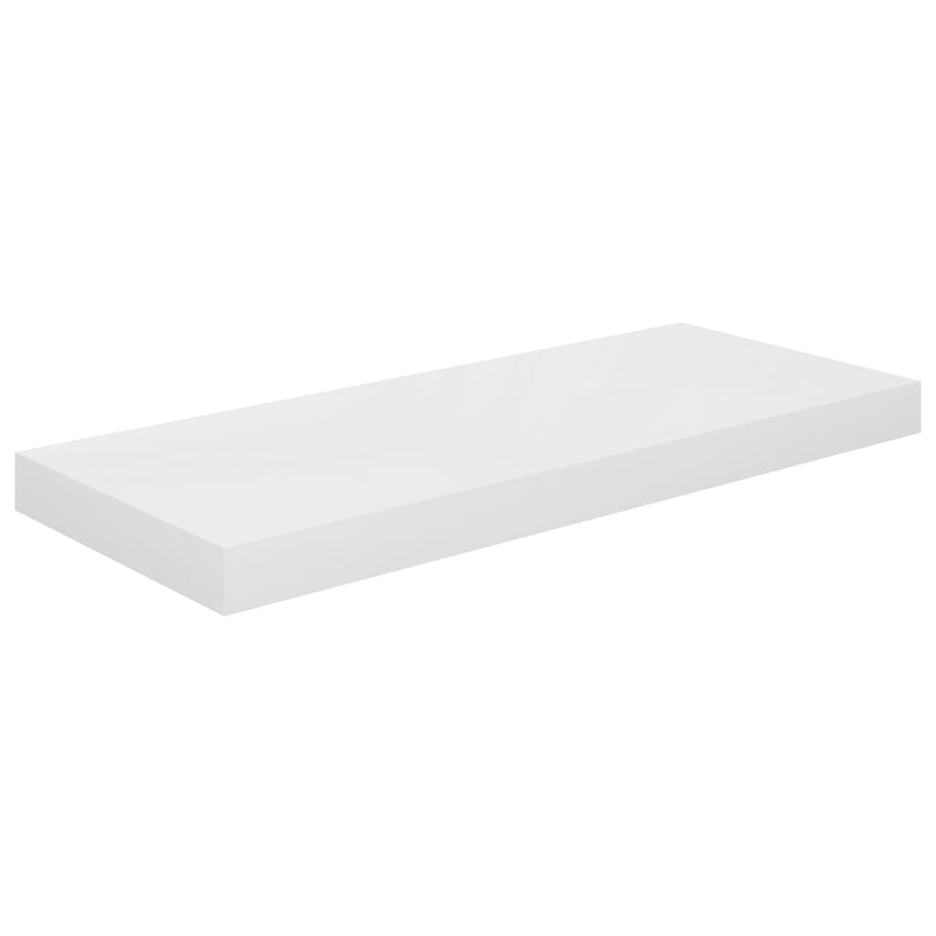 Wandschap Zwevend 60X23,5X3,8 Cm Mdf Hoogglans Wit 1 60 x 23.5 x 3.8 cm