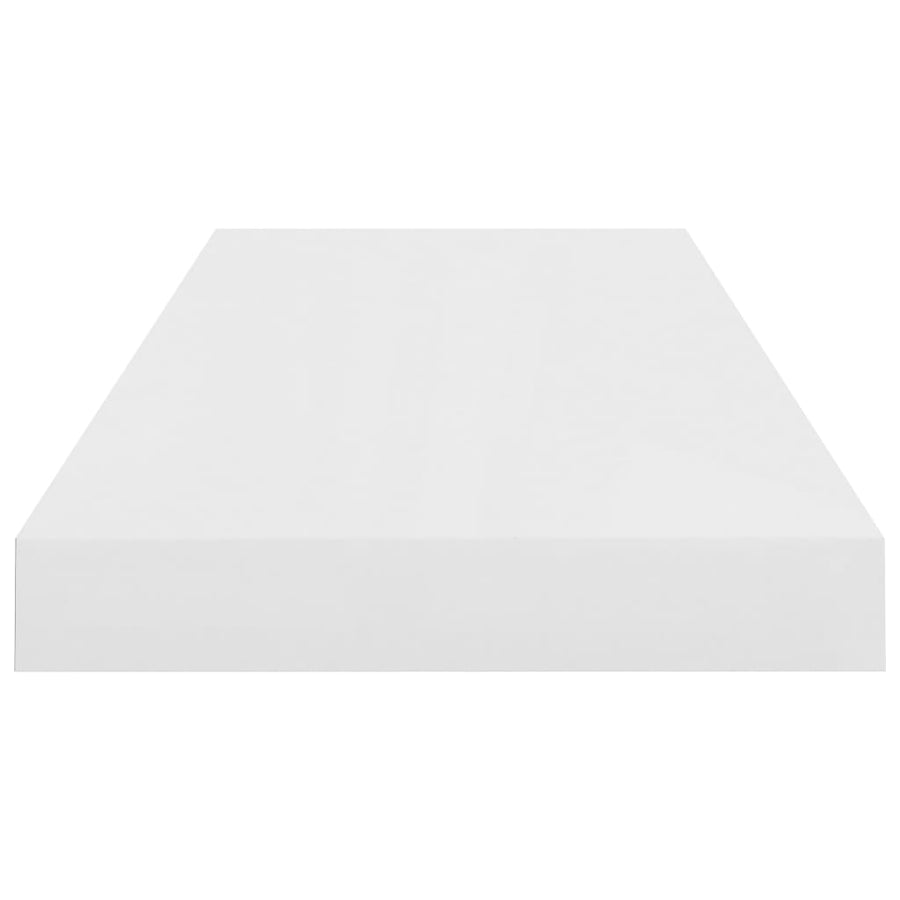 Wandschap Zwevend 60X23,5X3,8 Cm Mdf Hoogglans Wit 1 60 x 23.5 x 3.8 cm
