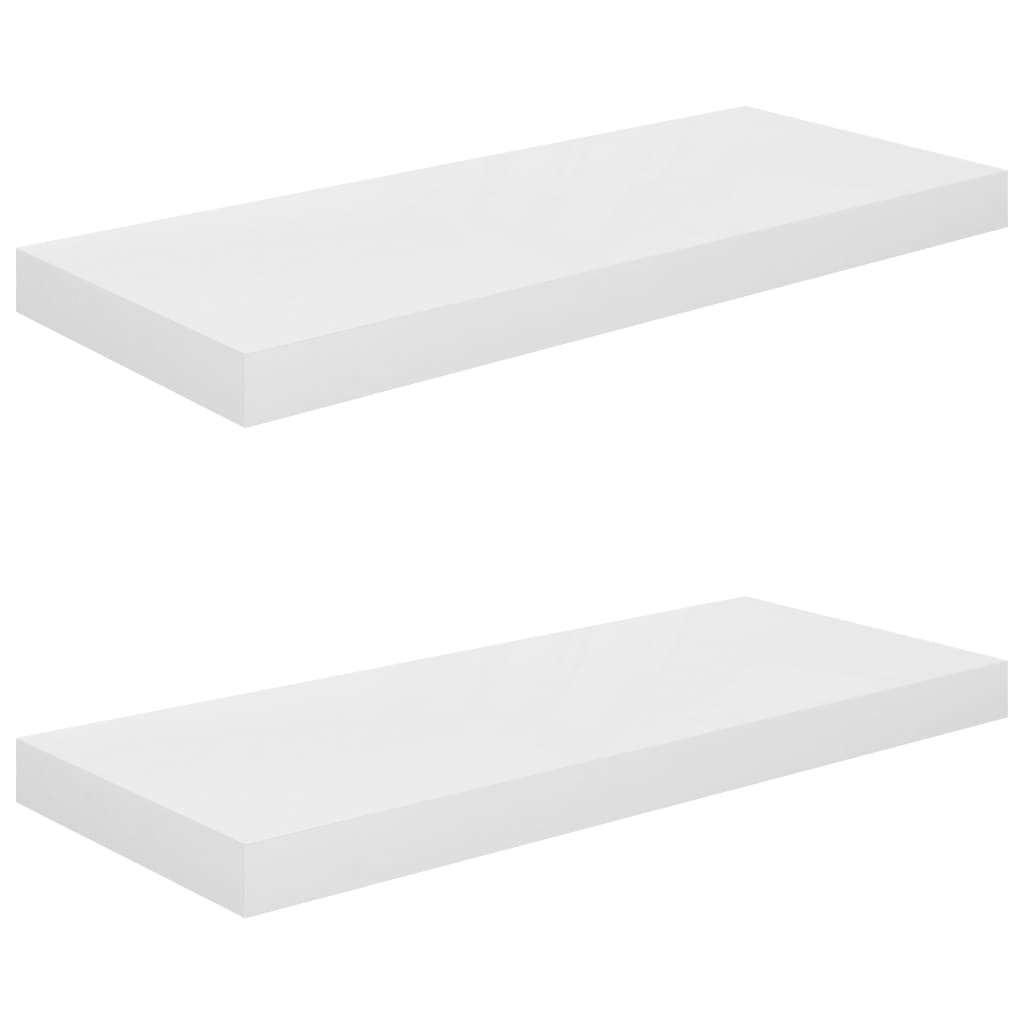 Wandschappen Zwevend 60X3,5X3,8 Cm Mdf Hoogglans Wit 2 60 x 23.5 x 3.8 cm