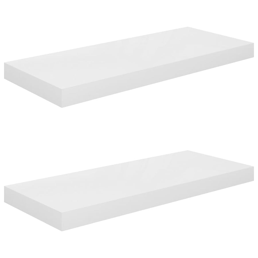 Wandschappen Zwevend 60X3,5X3,8 Cm Mdf Hoogglans Wit 2 60 x 23.5 x 3.8 cm