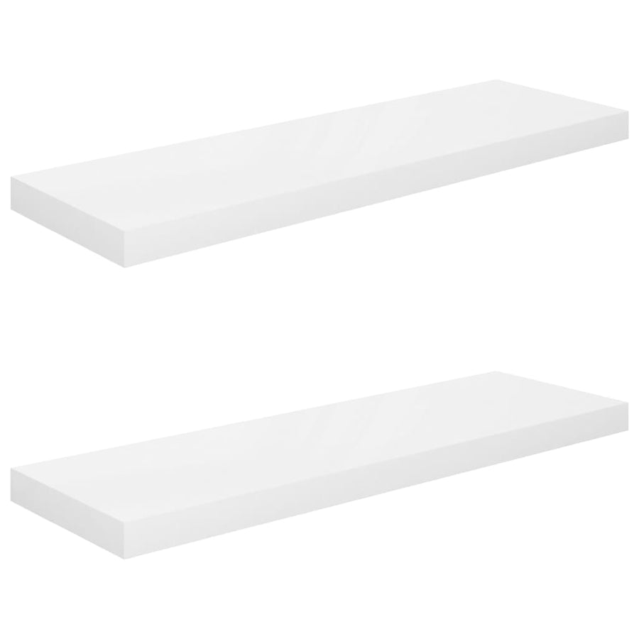 Wandschappen Zwevend 80X3,5X3,8 Cm Mdf Hoogglans Wit 2 80 x 23.5 x 3.8 cm