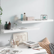 Wall shelves floating 2 pcs 80x23.5x3.8 cm MDF high gloss white