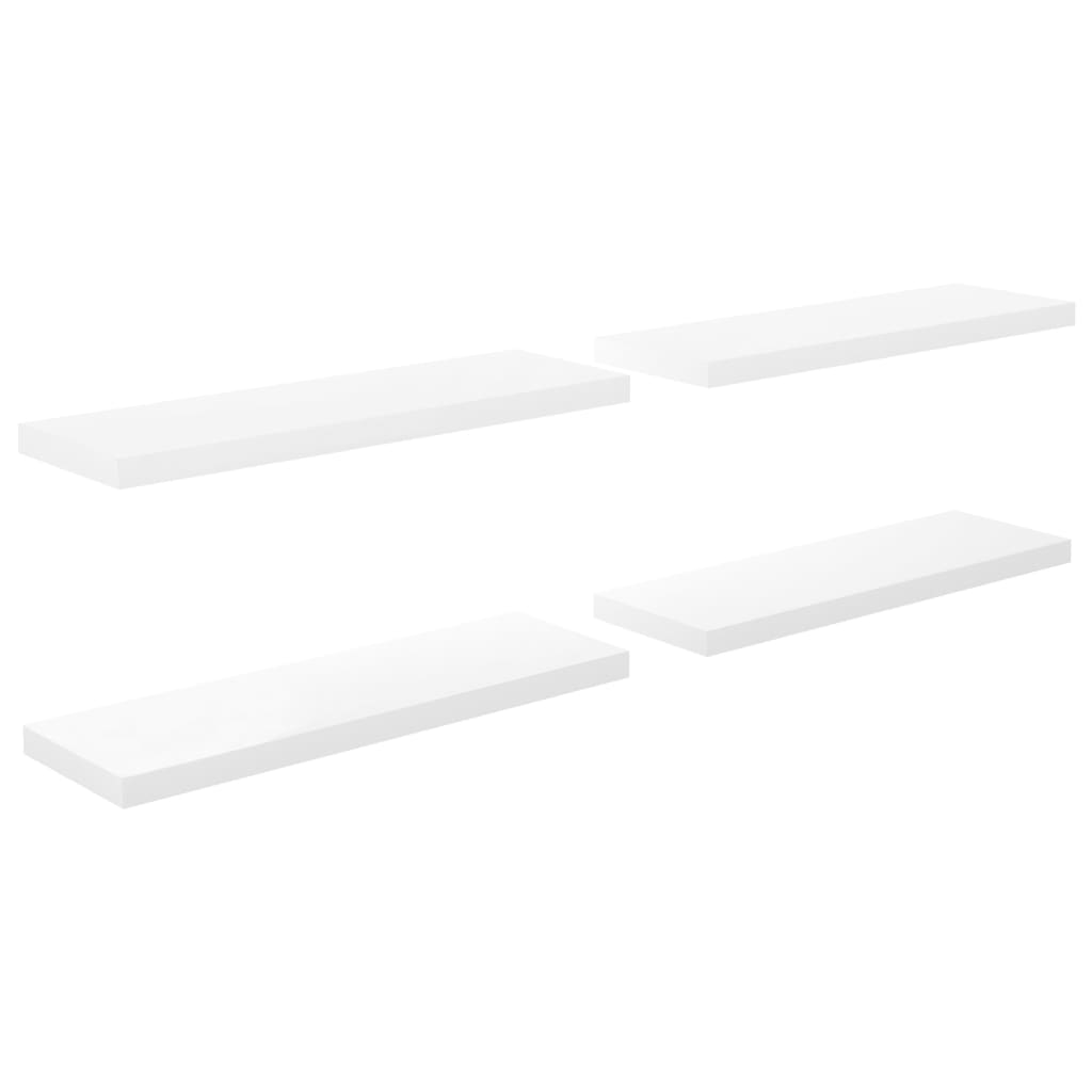 Wandschappen Zwevend 80X23,5X3,8 Cm Mdf Hoogglans Wit 4 80 x 23.5 x 3.8 cm
