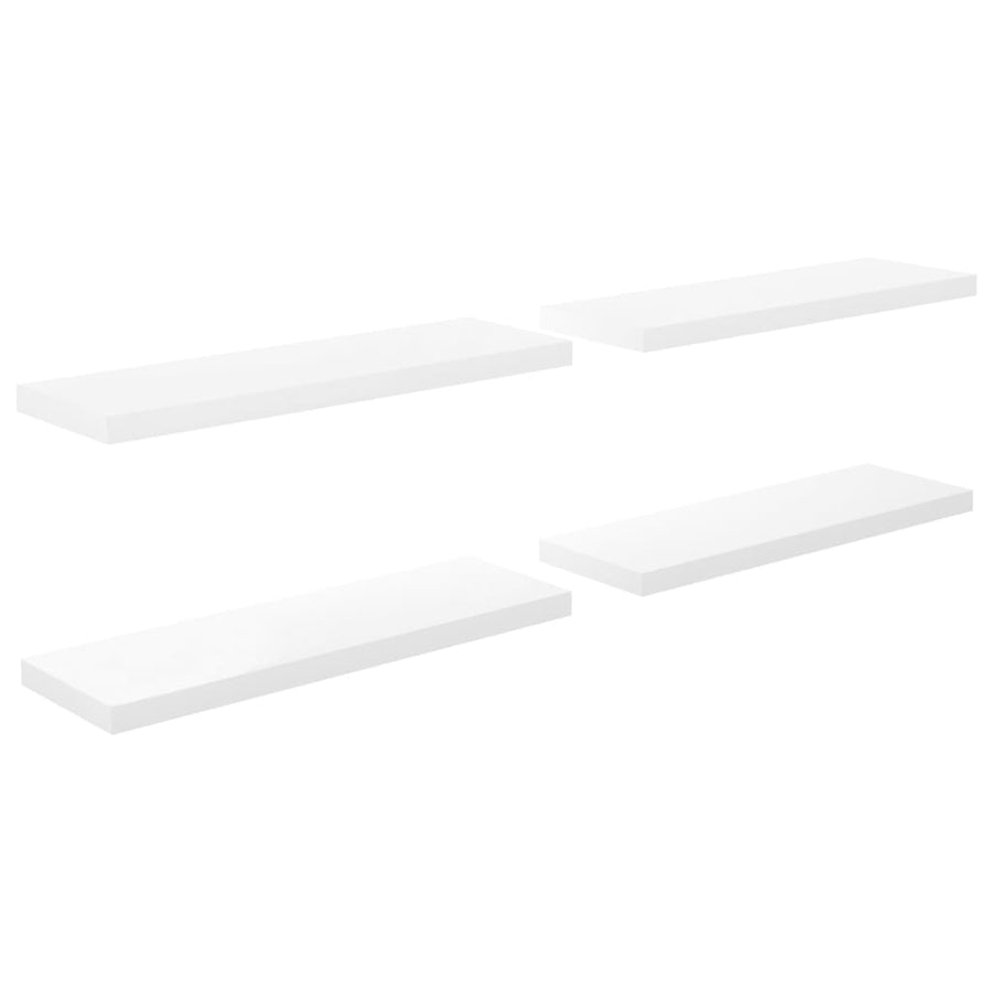 Wandschappen Zwevend 80X23,5X3,8 Cm Mdf Hoogglans Wit 4 80 x 23.5 x 3.8 cm