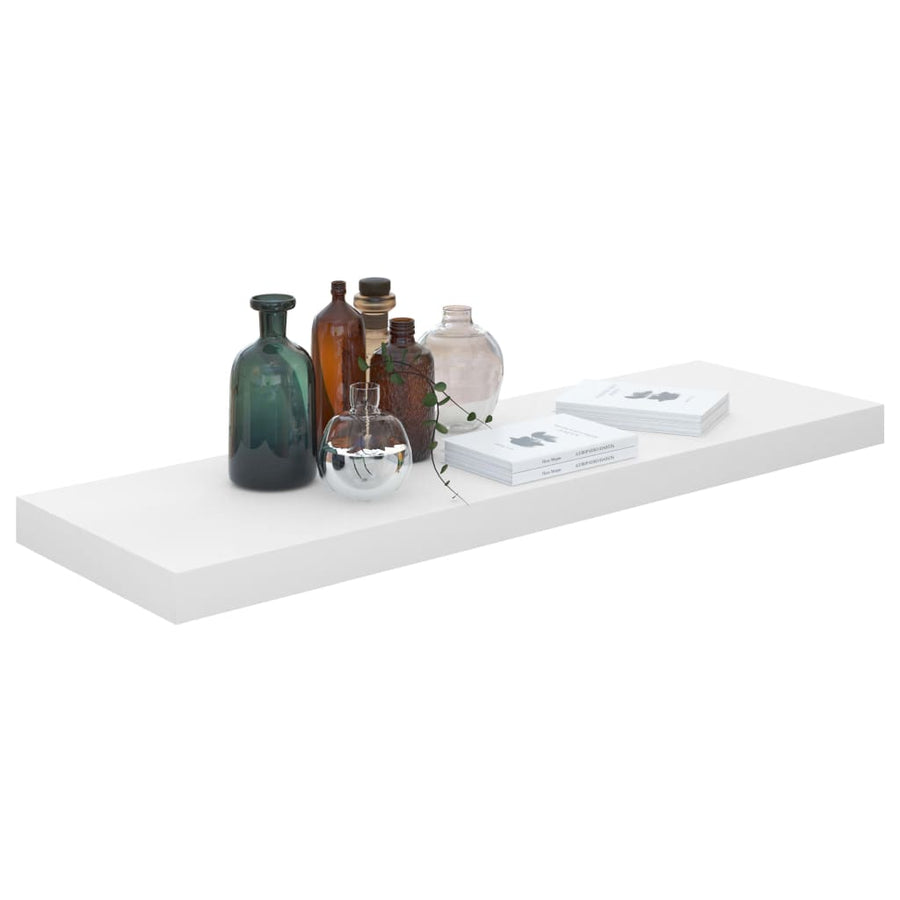 Wandschappen Zwevend 80X23,5X3,8 Cm Mdf Hoogglans Wit 4 80 x 23.5 x 3.8 cm