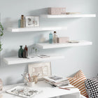 Floating wall shelves 4 pcs 80x23.5x3.8 cm MDF high gloss white