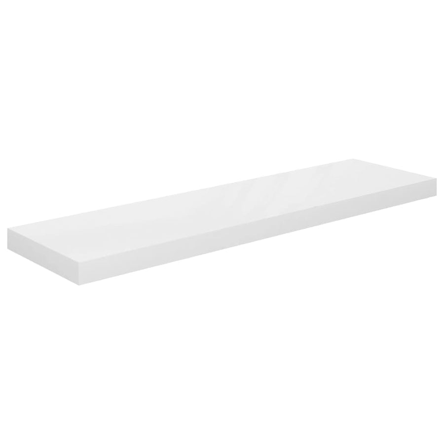 Wandschap Zwevend 90X23,5X3,8 Cm Mdf Hoogglans Wit 1 90 x 23.5 x 3.8 cm