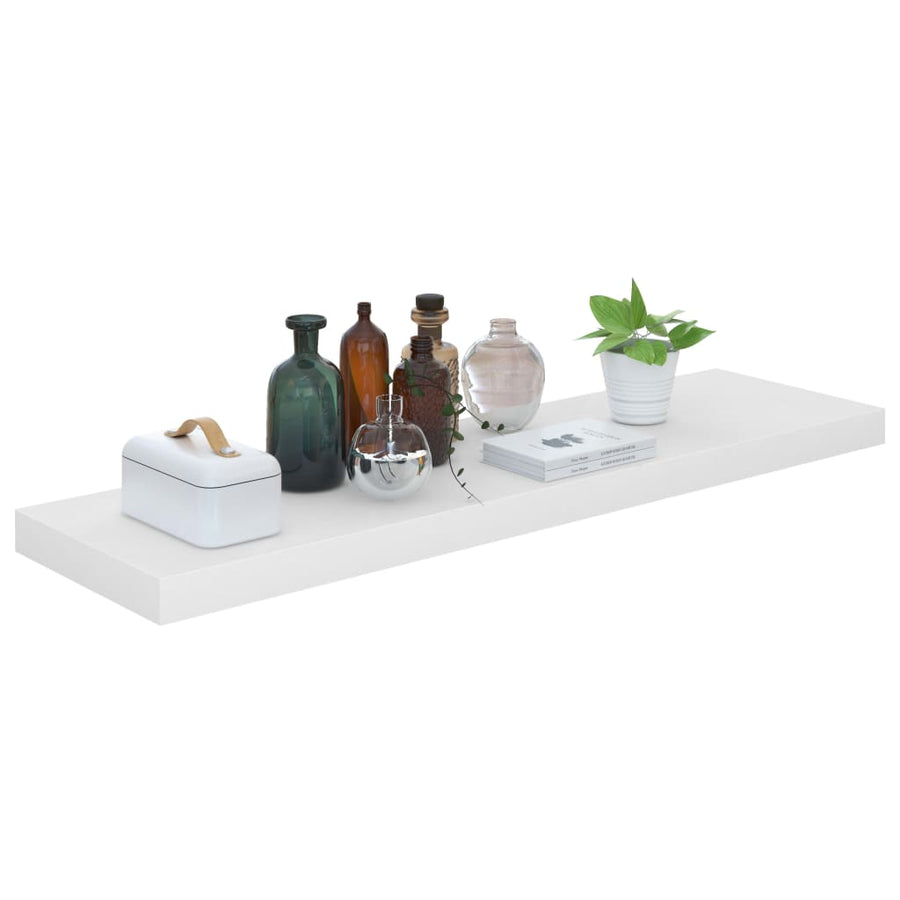 Wandschap Zwevend 90X23,5X3,8 Cm Mdf Hoogglans Wit 1 90 x 23.5 x 3.8 cm
