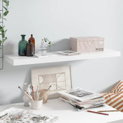 Floating wall shelf 90x23.5x3.8 cm MDF high gloss white