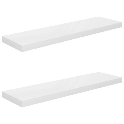 Wandschappen Zwevend 90X3,5X3,8 Cm Mdf Hoogglans Wit 2 90 x 23.5 x 3.8 cm