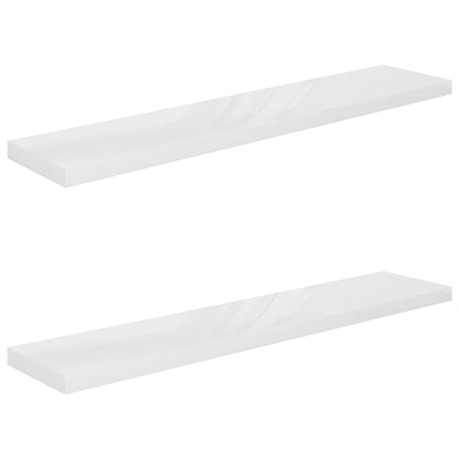 Wandschappen Zwevend 10X3,5X3,8 Cm Mdf Hoogglans Wit 2 120 x 23.5 x 3.8 cm