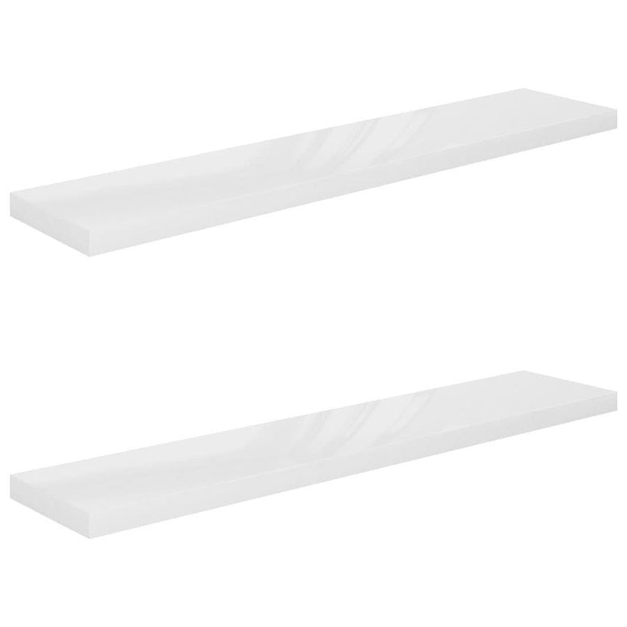 Wandschappen Zwevend 10X3,5X3,8 Cm Mdf Hoogglans Wit 2 120 x 23.5 x 3.8 cm