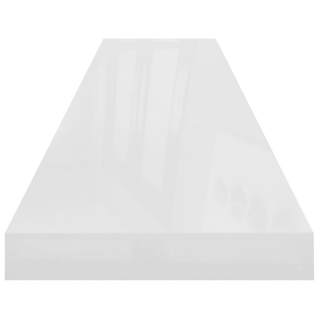 Wandschappen Zwevend 10X3,5X3,8 Cm Mdf Hoogglans Wit 2 120 x 23.5 x 3.8 cm