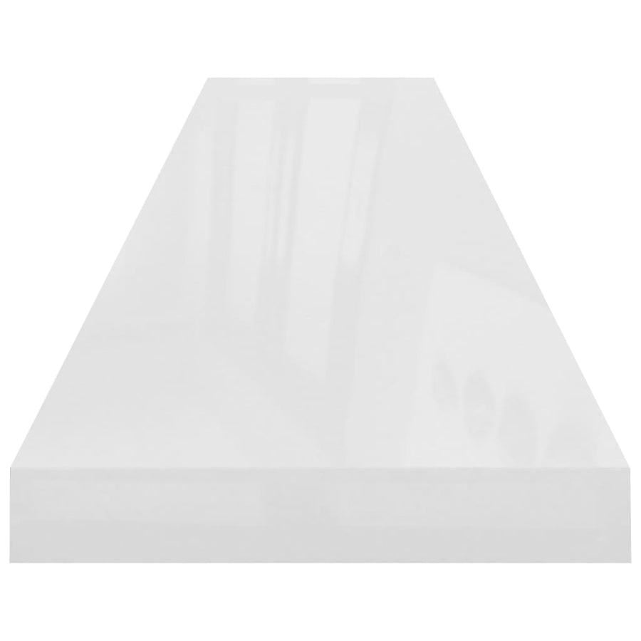 Wandschappen Zwevend 10X3,5X3,8 Cm Mdf Hoogglans Wit 2 120 x 23.5 x 3.8 cm