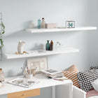 Wall shelves floating 2 pcs 120x23.5x3.8 cm MDF high gloss white