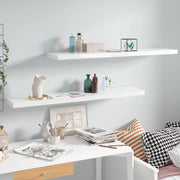 Wall shelves floating 2 pcs 120x23.5x3.8 cm MDF high gloss white