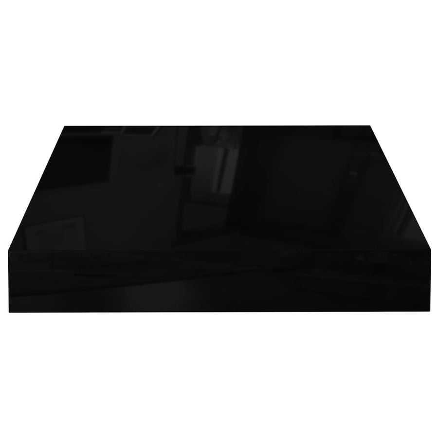 Wandschap Zwevend 23X23,5X3,8 Cm Mdf Hoogglans Zwart 1 23 x 23.5 x 3.8 cm