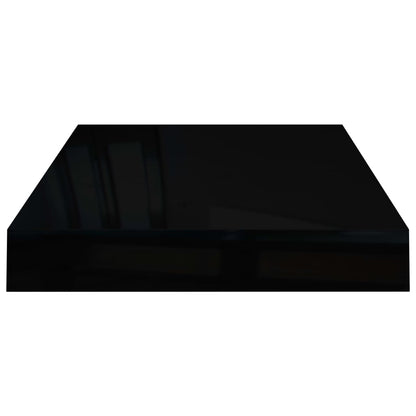 Wandschap Zwevend 40X23X3,8 Cm Mdf Hoogglans Zwart 1 40 x 23 x 3.8 cm