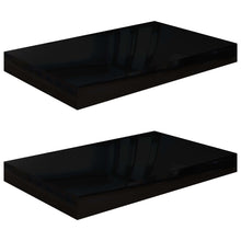 Wandschappen Zwevend 40X3X3,8 Cm Mdf Hoogglans Zwart 2 40 x 23 x 3.8 cm