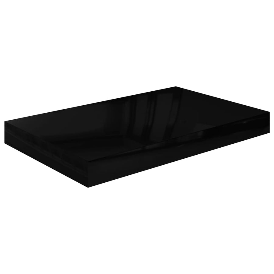Wandschappen Zwevend 40X3X3,8 Cm Mdf Hoogglans Zwart 2 40 x 23 x 3.8 cm