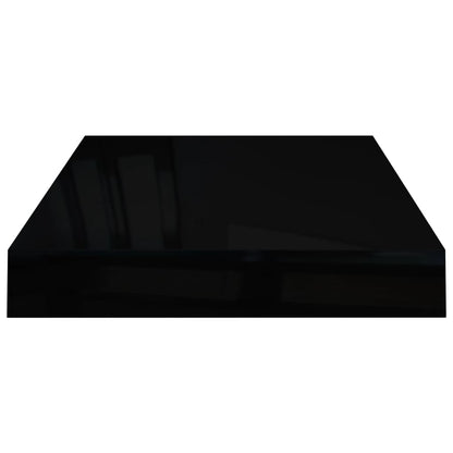 Wandschappen Zwevend 40X3X3,8 Cm Mdf Hoogglans Zwart 2 40 x 23 x 3.8 cm