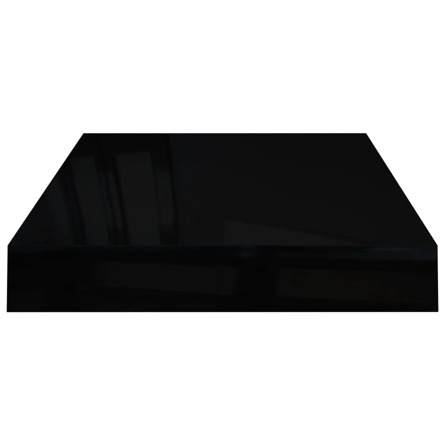 Wandschappen Zwevend 40X3X3,8 Cm Mdf Hoogglans Zwart 2 40 x 23 x 3.8 cm