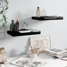 Wandschappen Zwevend 40X3X3,8 Cm Mdf Hoogglans Zwart 2 40 x 23 x 3.8 cm