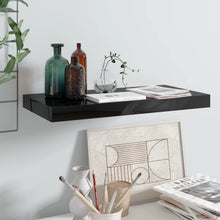 Wandschap Zwevend 50X23X3,8 Cm Mdf Hoogglans Zwart 1 50 x 23 x 3.8 cm
