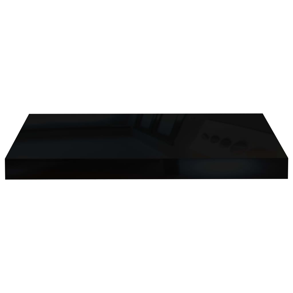 Wandschap Zwevend 50X23X3,8 Cm Mdf Hoogglans Zwart 1 50 x 23 x 3.8 cm