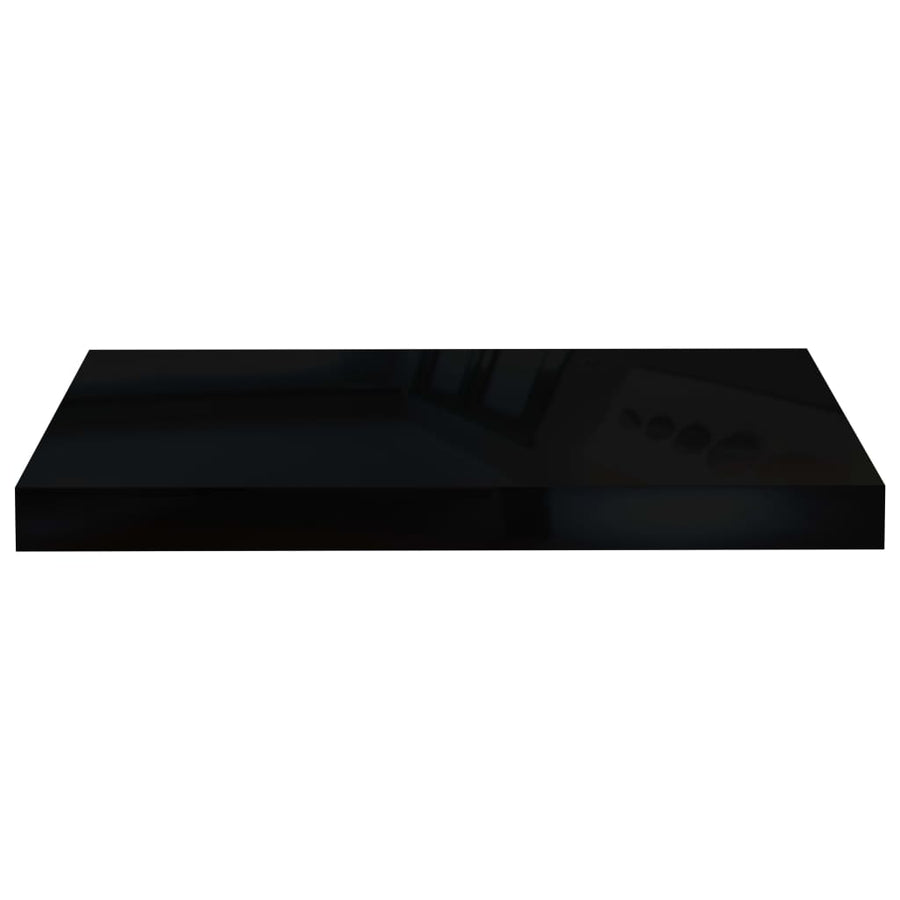 Wandschap Zwevend 50X23X3,8 Cm Mdf Hoogglans Zwart 1 50 x 23 x 3.8 cm