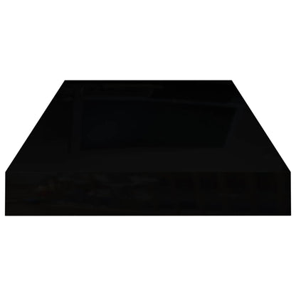 Wandschap Zwevend 50X23X3,8 Cm Mdf Hoogglans Zwart 1 50 x 23 x 3.8 cm