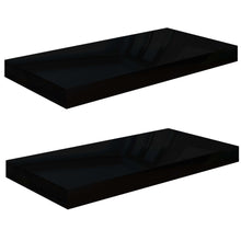 Wandschappen Zwevend 50X3X3,8 Cm Mdf Hoogglans Zwart 2 50 x 23 x 3.8 cm