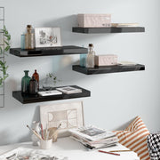 Wall shelves floating 4 pcs 50x23x3.8 cm MDF high gloss black